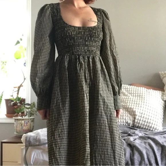 Ganni | Dresses | Ganni Black Cream Seersucker Princess Sleeve Ruched Long Sleeve Maxi Dress | Poshmark Ganni | Dresses | Ganni Black Cream Seersucker Princess Sleeve Ruched Long Sleeve Maxi Dress | Poshmark